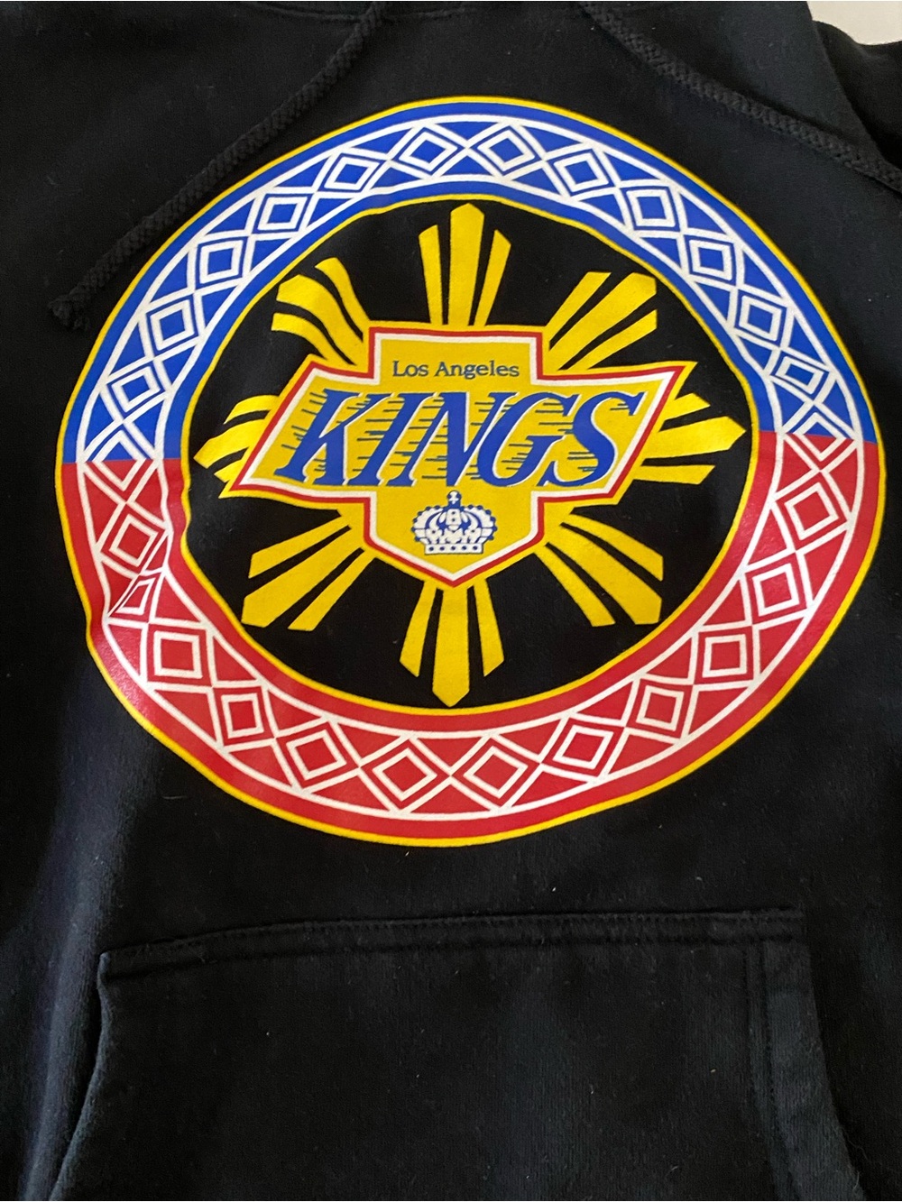 Los Angeles Kings Black Graphic Hoodie with Yellow & Red Crest Violent Gentlemen